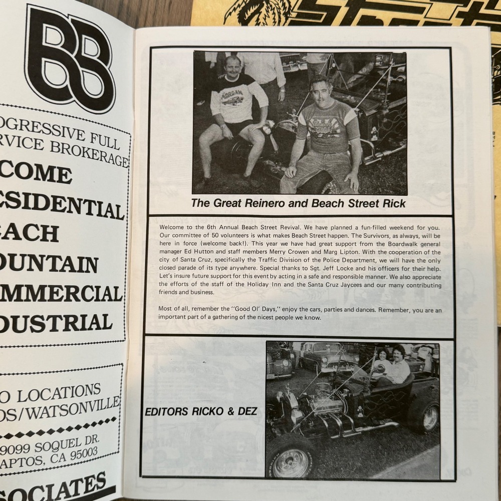 Vtg 1982 1983 Beach Street Revival Santa Cruz Car Rally Programs Ephemera 2pc - Picture 4 of 13
